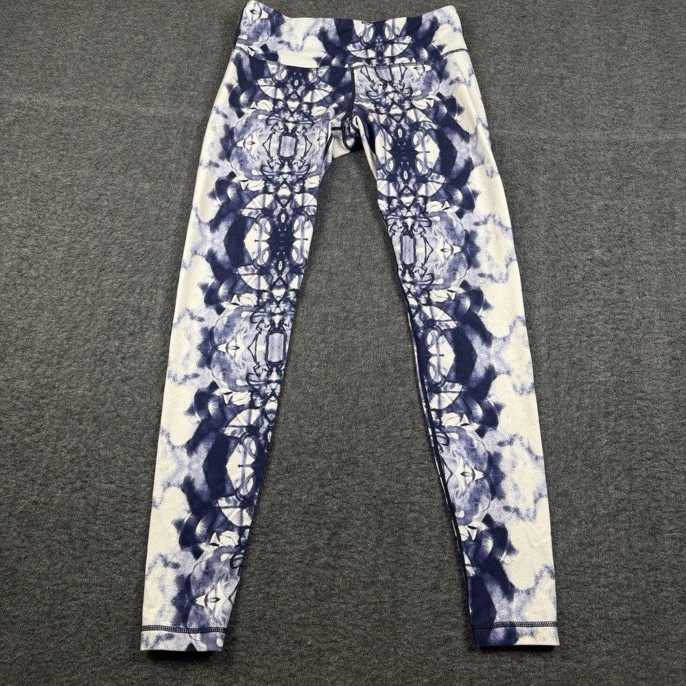 Lululemon Wunder Pant Legging Womens Size 8 Blue Ink Blot Gym Yoga Run Fitness
